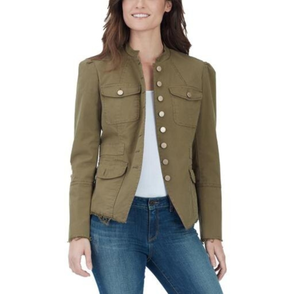 William Rast Military Style Olive Bragg Jacket